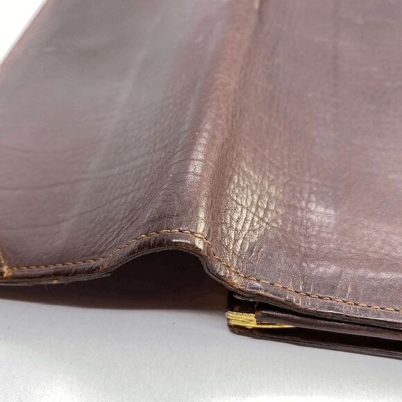 Authentic Yves Saint Laurent YSL Brown Leather Long Slim Wallet - Picture 7 of 13